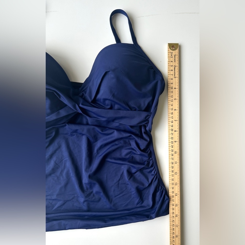 NWT Soma Swim Twist Tankini True Blue Underwire Bathing Suit Top Women’s Medium - Picture 8 of 8